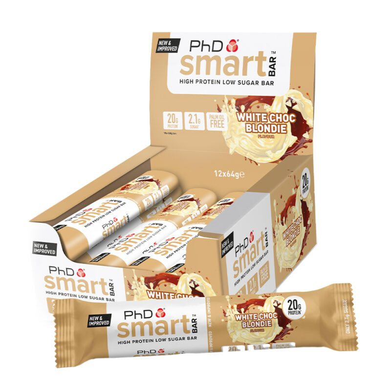 بي أتش دي نيوترشن سمارت بار, الشوكولاته البيضاء بلوندي, 1بار-PHD SMART BAR WHITE CHOCOLATE BLONDIE 64 GM