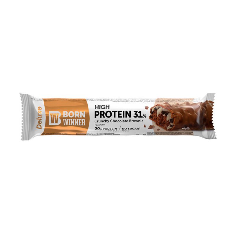 ⁦Born Winner Deluxe Protein Brownie Chocolate Crunch - 20g Protein - No Added Sugar - 64g 12 Bars - Imported⁩ - الصورة ⁦2⁩