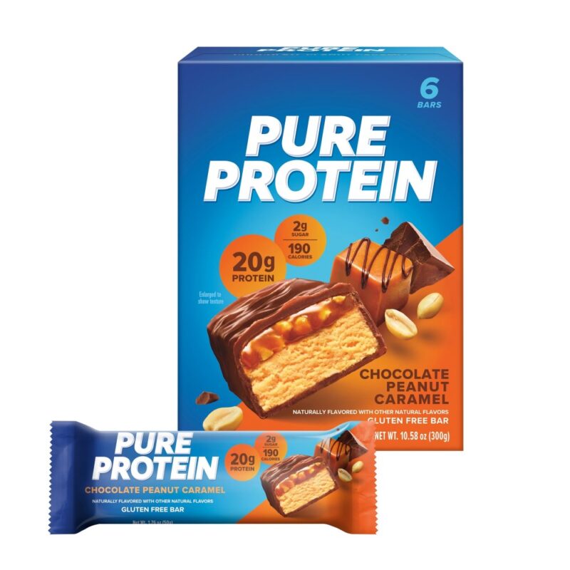Caramel Peanut Chocolate Protein Bars, 20g Protein