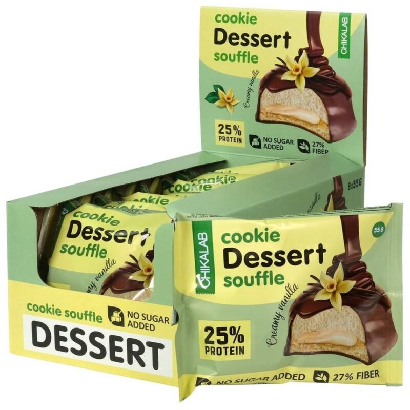 Chica Lab Cookies Soufflé with Vanilla Cream 55g Pack of 8