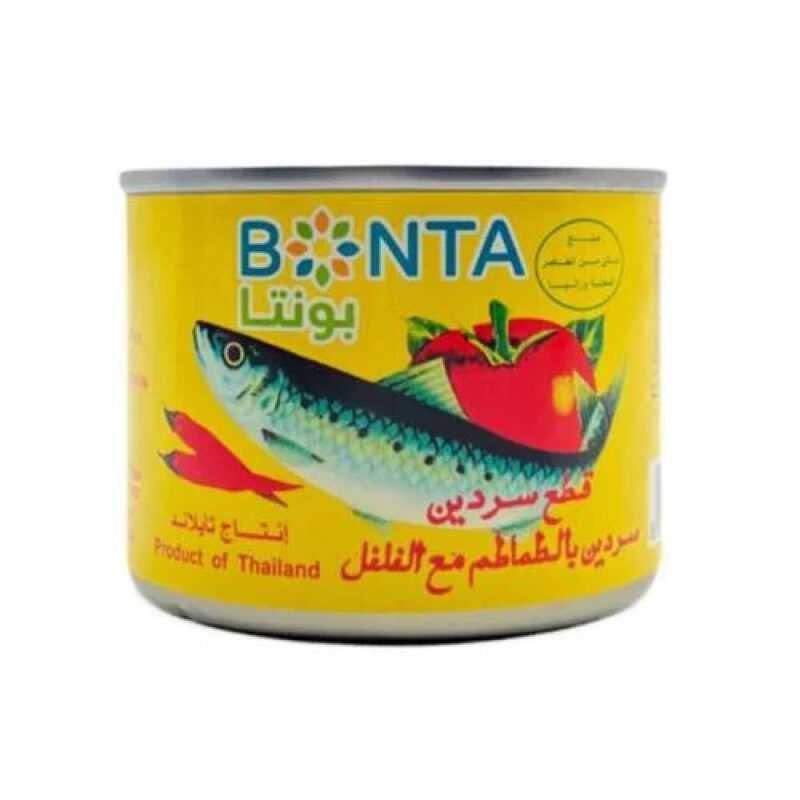 بونتا قطع سردين بالطماطم مع الفلفل 200 جرام 🐟🌶️🍅