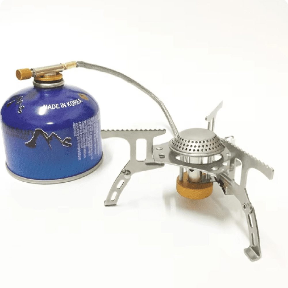 Outdoor Camping Gas Stove, Portable Stainless Steel Gas Stove, Powerful Fire Pit, Hiking Travel Accessories, Survival Furnace