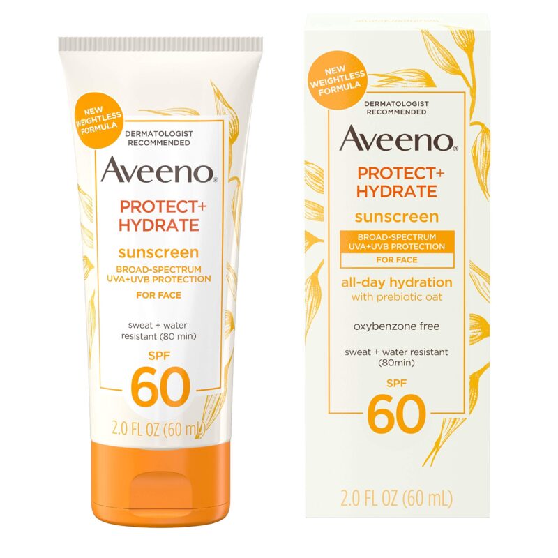 أفينو واقي شمس للوجه بتركيبة الحماية والترطيب +SPF 60 – 60 مل Aveeno Protect + Hydrate Face Sunscreen SPF 60 – 60ml