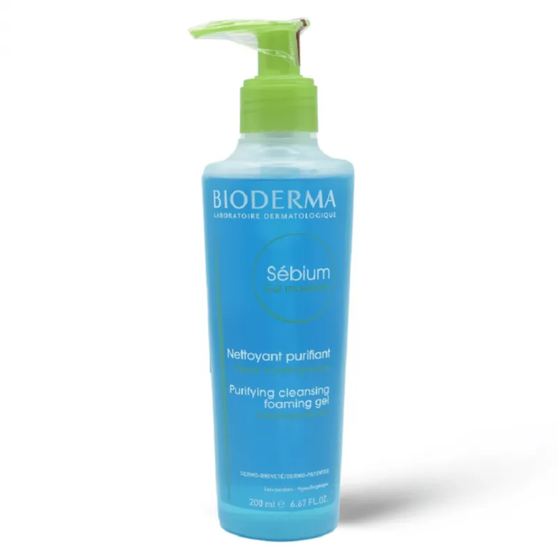 🧴 بيوديرما – غسول جل رغوي سيبيوم موسانت – 200 مل  Bioderma Sébium Gel Moussant – 200ml