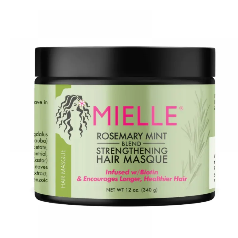 🧴 قناع تقوية الشعر بخلاصة إكليل الجبل والنعناع – 340 مل  Rosemary & Mint Strengthening Hair Mask – 340ml