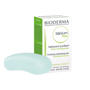 🧼 بيوديرما – صابونة سيبيوم لتنقية وتنظيف البشرة – 100 غرام  Bioderma Sébium Pain Purifying Cleansing Bar – 100g