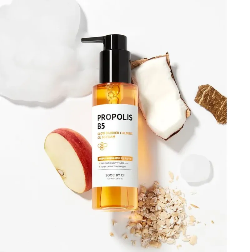 ⁦🧴 سوم باي مي – بروبوليس جلو حاجز زيتي مهدئ رغوي – 120 مل  Some By Mi Propolis Glow Oil Barrier Foaming Cleanser – 120ml⁩ - الصورة ⁦2⁩