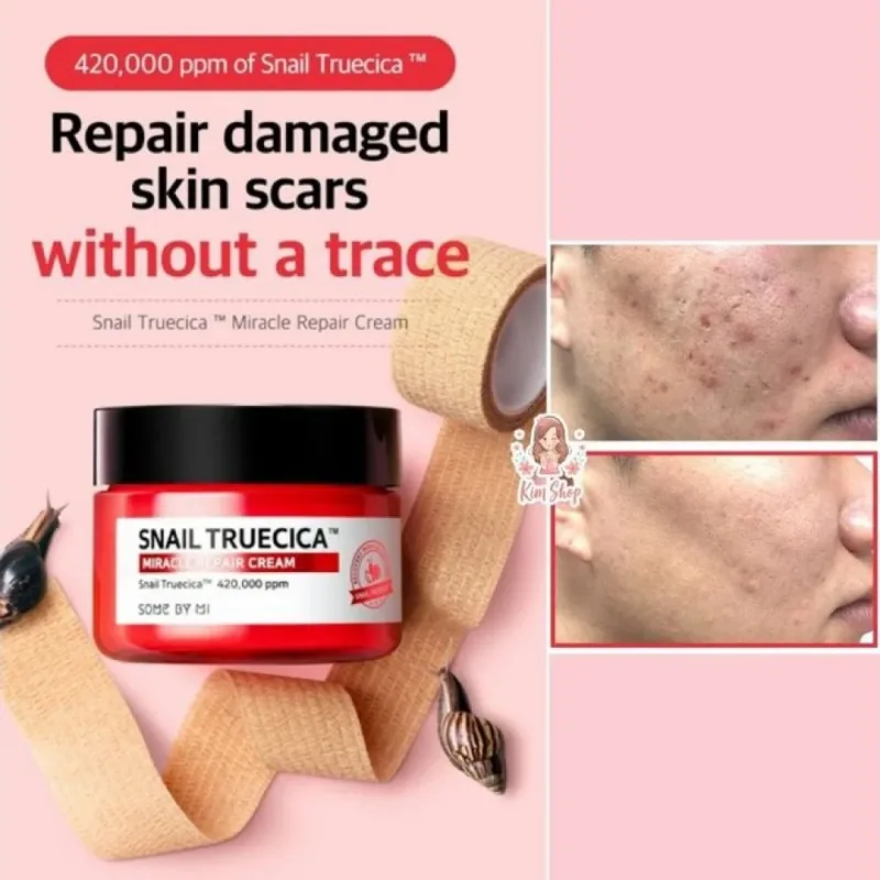 ⁦🧴 كريم سنايل تروسيكا ميراكل لإصلاح البشرة – 60 غ  Some By Mi Snail Truecica Miracle Repair Cream – 60g⁩ - الصورة ⁦4⁩