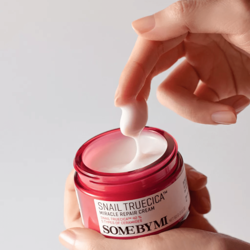 ⁦🧴 كريم سنايل تروسيكا ميراكل لإصلاح البشرة – 60 غ  Some By Mi Snail Truecica Miracle Repair Cream – 60g⁩ - الصورة ⁦3⁩