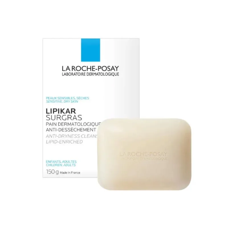 🧼 صابون ليبيكار سورجراس من لاروش بوزيه – 150 جم  La Roche-Posay Lipikar Surgras Cleansing Bar – 150g
