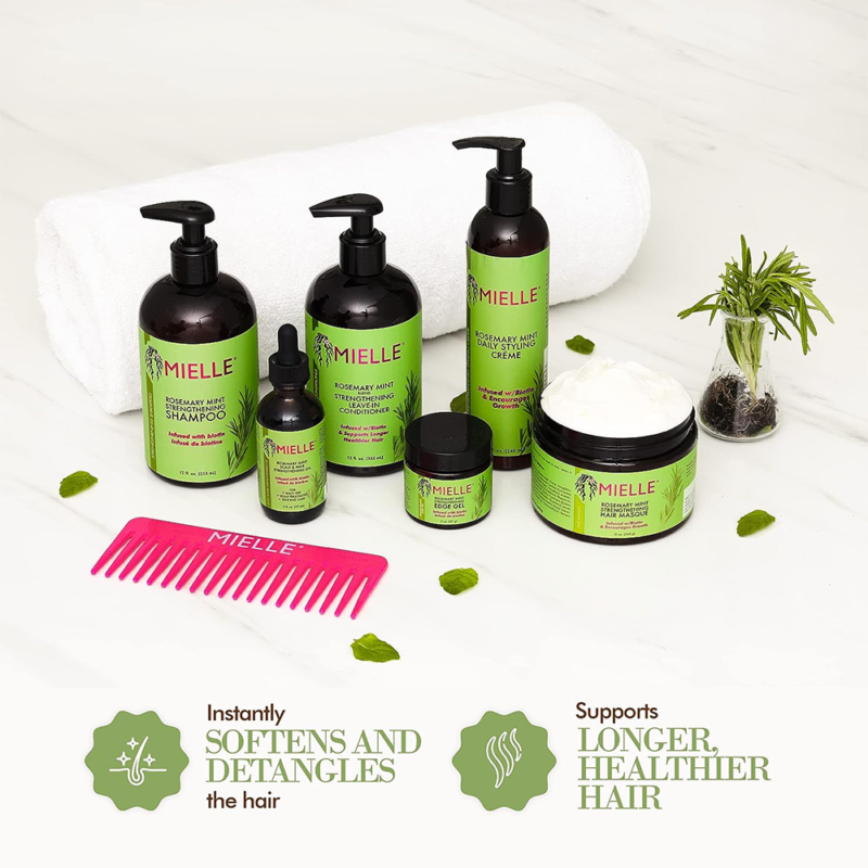 ميلي أورجانيكس – بلسم تقوية الشعر بإكليل الجبل والنعناع مع البيوتين – 355 مل Mielle Organics Rosemary Mint Strengthening Conditioner with Biotin – 355ml - Image 2