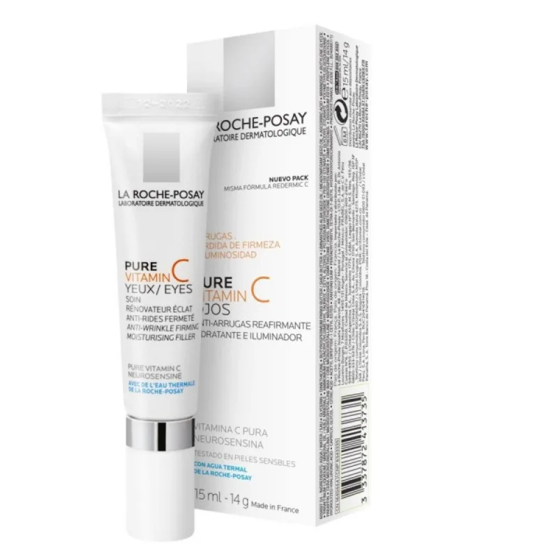 🧴 لاروش بوزيه – بيور فيتامين سي كريم للعين – 15 مل  La Roche-Posay Pure Vitamin C Eye Cream – 15ml