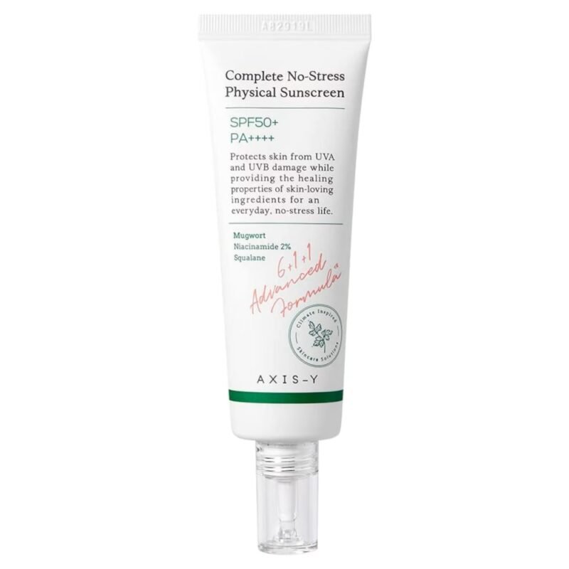 🧴 واقي شمس بعامل حماية +50 من أكسيس واي – 50 مل  Axis-Y Complete No-Stress Physical Sunscreen SPF 50+ PA++++ – 50ml