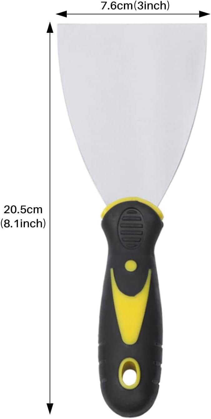 Stainless Steel Wall Scraper with Soft Handle and Filler Putty Knife Scraper for Wallpaper, Drywall Stickers and DIY Painting Decoration Y2-SCNZ (3 inch) - Image 2