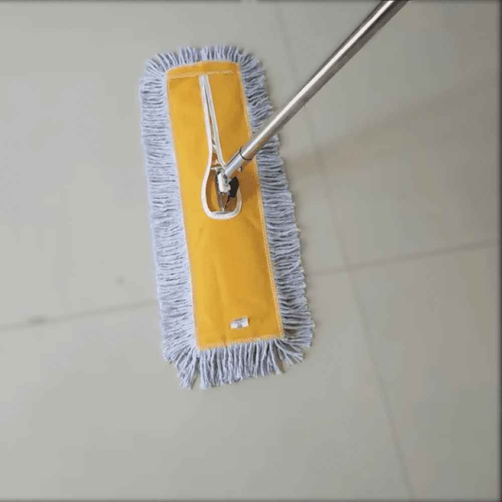 Mop with a movable and adjustable head