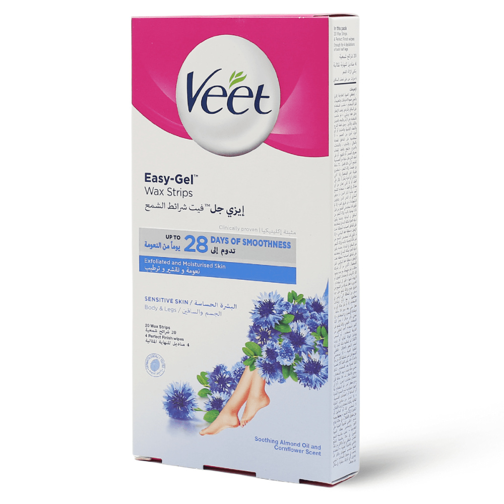 Veet | Wax Strips, Strips Legs & Body for Sensitive Skin | 1 Kit