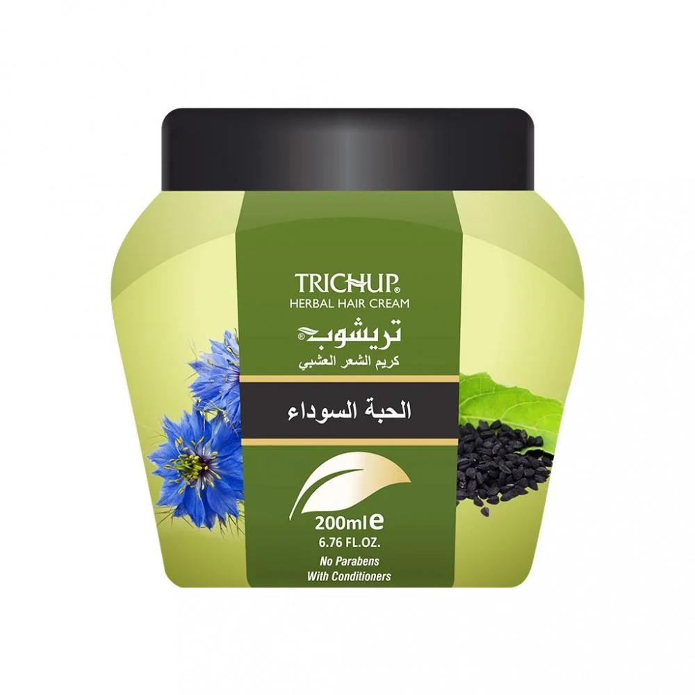 تريشوب كريم الشعر العشبي بخلاصة الحبه السوداء لمعالجة الشيب المبكر وحماية وتعزيز صحة الشعر - 200 مل