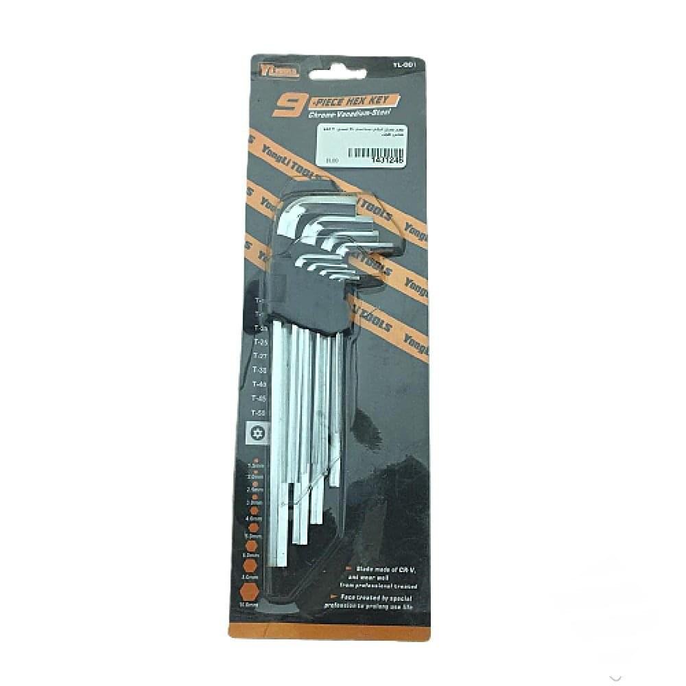 YL Chinese 9-Piece Hex Key Set Long Size